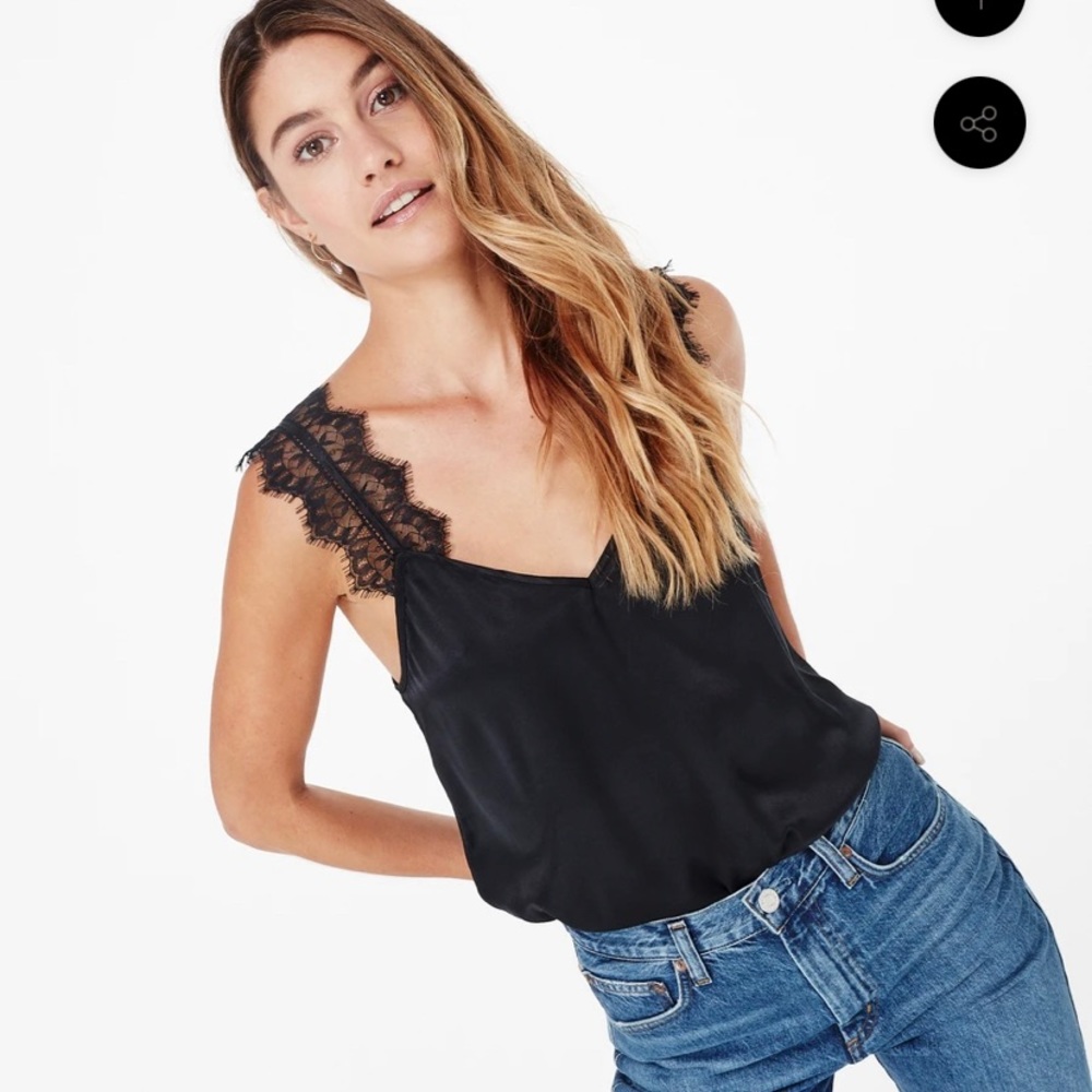 Cami NYC Chelsea White Lace Straps Top Size XS